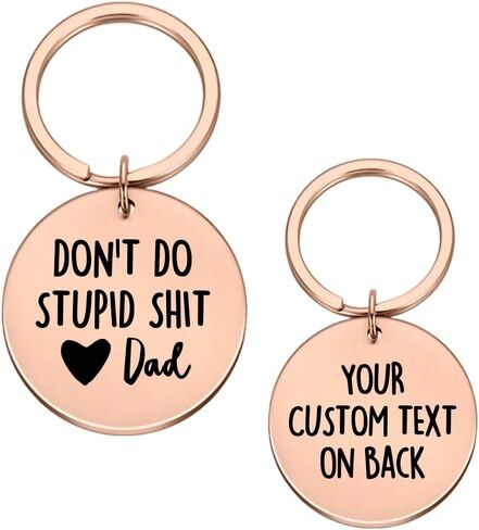 Don't Do Stupid Shit Keychain, 16th Birthday Gift, Stainless Steel, Love Mom, Love Dad, Love Mom & Dad, Gift for Son, Gift for Daughter, Christmas, Birthday, New Driver Gift, Adulting, Valentines Day in Kuwait
