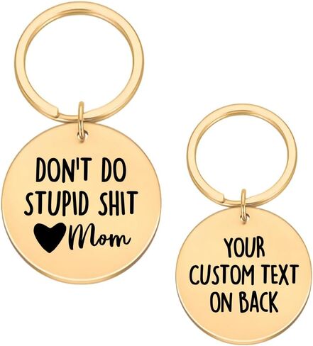 Don't Do Stupid Shit Keychain, 16th Birthday Gift, Stainless Steel, Love Mom, Love Dad, Love Mom & Dad, Gift for Son, Gift for Daughter, Christmas, Birthday, New Driver Gift, Adulting, Valentines Day in Kuwait