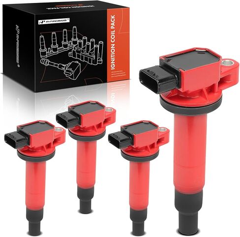 A-Premium (Blue) Engine Ignition Coil Pack Compatible with Toyota Prius 2001-2009, Yaris 2006-2018, Echo 2000-2005, Prius C 2012-2019 & Scion xB 2004-2006, xA 2004-2006, 1.5L, 4-PC Set in Saudi Arabia