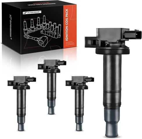 A-Premium (Blue) Engine Ignition Coil Pack Compatible with Toyota Prius 2001-2009, Yaris 2006-2018, Echo 2000-2005, Prius C 2012-2019 & Scion xB 2004-2006, xA 2004-2006, 1.5L, 4-PC Set in Saudi Arabia