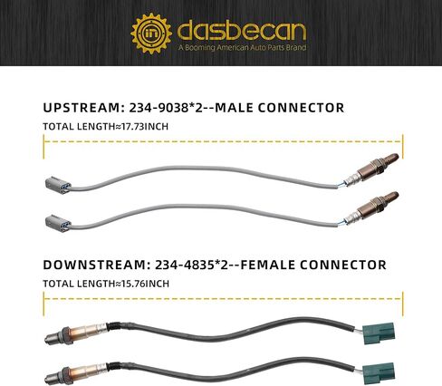 Dasbecan 4PCS Oxygen O2 Sensor Downstream Upstream 5.6L V8 Compatible with Nissan Pathfinder Titan 2008-2015, Armada 2008-2013, Infiniti Qx56 2008-2010 234-9038 & 234-4835 in Saudi Arabia
