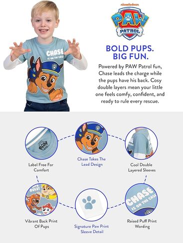 Paw Patrol Boys Tshirt, Chase Kids T Shirt, Cotton Kids Clothes, Long Sleeve Boys' T-Shirts in Saudi Arabia