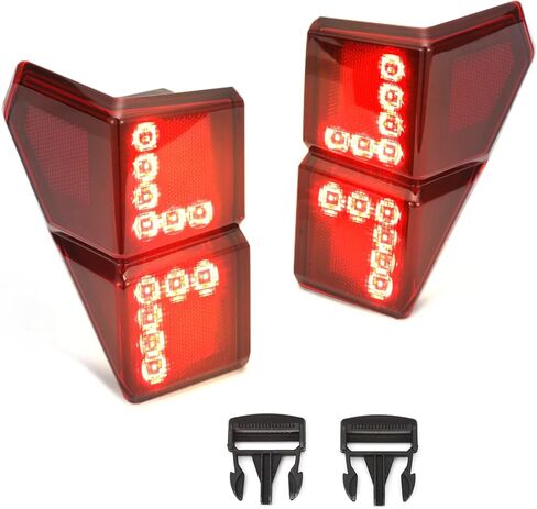 A & UTV PRO LED Tail Lights for Polaris Ranger XP 1000/ Crew XP 1000/ Ranger 1000 2018-2024 Accessories, Red Rear Brake Stop Lights, WITH 2PCS Door Net Buckle Clip, Replace OEM #2413766, 5452505 in Saudi Arabia