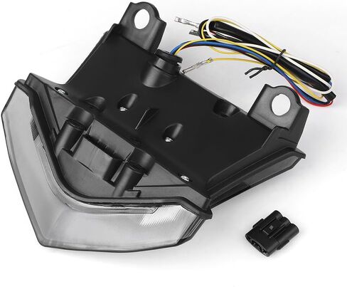 مصباح خلفي LED للدراجات النارية (5 أسلاك) عدسة دخان إشارة الانعطاف المتكاملة لـ Kawasaki Ninja 650 Z650 2017-2025 /Z900 2017-2024 /ZH2 2020-2025، مجموعة مصابيح الفرامل الخلفية 12 فولت in Kuwait