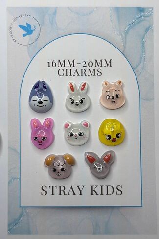 40 Pc Set 16–20mm Flat-Back Mini Animal Charms – Perfect for Phone Cases, Crafts, Freebies & Bracelets – Resin Dog, Rabbit, Bird, Bear & Wolf Character Heads for DIY, Slime, Hair Clips, Keychain in Saudi Arabia