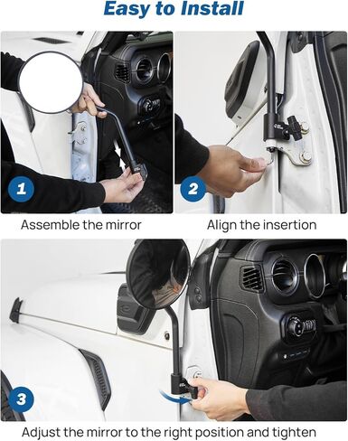 أبواب مرايا JOYTUTUS متوافقة مع 2007-2026 Wrangler JK JKU JL JLU Gladiator JT، مفصلة باب سهلة التركيب 6 بوصة، رؤية واسعة لا تهتز وتمايل in Saudi Arabia