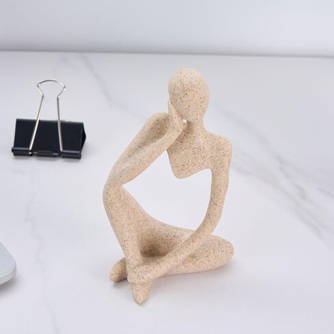 Modern Abstract Sculpture for Table Decor - Decorative Thinker Statue with Sandstone in Saudi Arabia