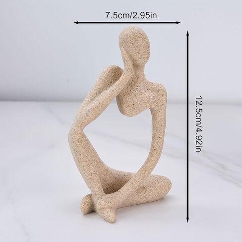 Modern Abstract Sculpture for Table Decor - Decorative Thinker Statue with Sandstone in Saudi Arabia