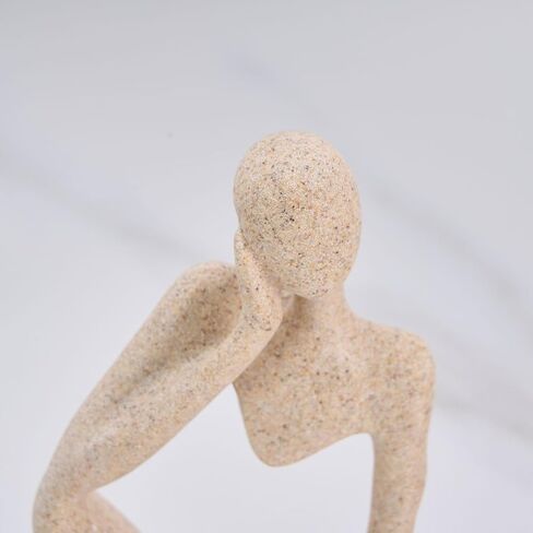 Modern Abstract Sculpture for Table Decor - Decorative Thinker Statue with Sandstone in Saudi Arabia