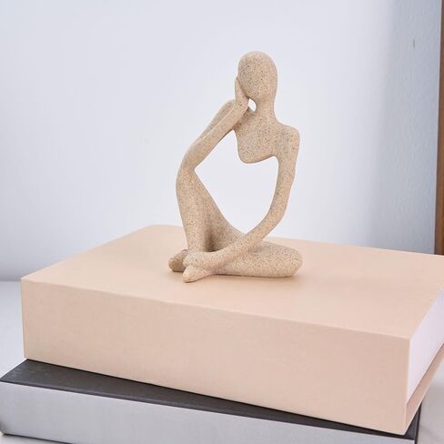 Modern Abstract Sculpture for Table Decor - Decorative Thinker Statue with Sandstone in Saudi Arabia