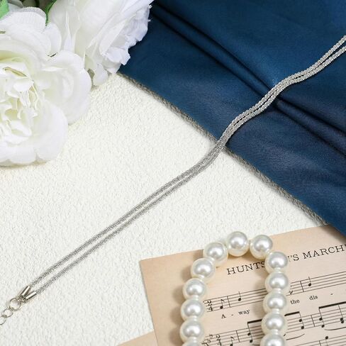 Silver Ankle Bracelets For Women, Dainty Layered Anklets Anklet Bracelets Adjustable Waterproof Stackable Glitter Beach Jewelry For Women Trendy Jewelry Gift in Saudi Arabia