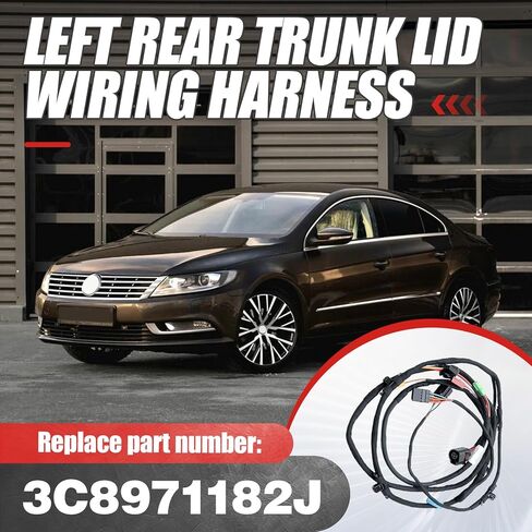 Left Rear Trunk Lid Wiring Harness Compatible with VW with Passat CC 2010-2017 Replace for 3C8971182J in Saudi Arabia