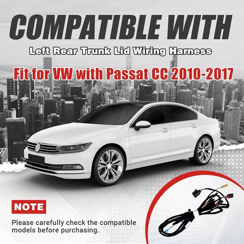 Left Rear Trunk Lid Wiring Harness Compatible with VW with Passat CC 2010-2017 Replace for 3C8971182J in Saudi Arabia
