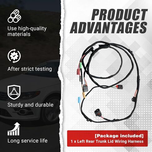 Left Rear Trunk Lid Wiring Harness Compatible with VW with Passat CC 2010-2017 Replace for 3C8971182J in Saudi Arabia