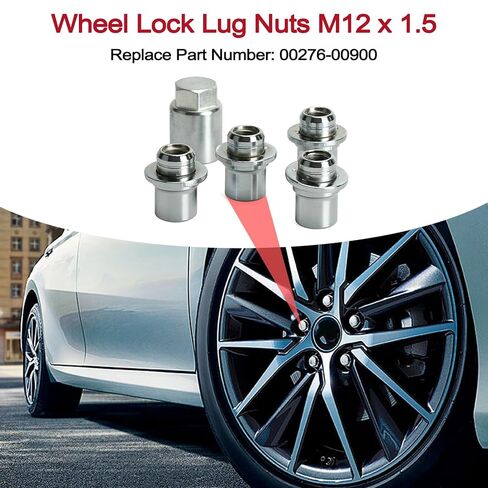 Wheel Locks for Cars, M12 x 1.5 Set Replacement for 00276-00900, Anti Theft Wheel Lock Lug Nut Compatible with Toyota 2001-2025 Camry Corolla RAV4 Highlander C-HR 4RUNNER & Lexus 2002-2025 ES GS LS RX in Saudi Arabia
