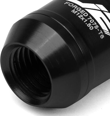 J2 Engineering 16 قطعة 7075 ألومنيوم مفتوح النهاية M12 x 1.5 صواميل العروة مع 4 قطع صواميل قفل ومفتاح، أسود، مقعد مخروطي مناسب، LN-T7-002-15-BK in Saudi Arabia