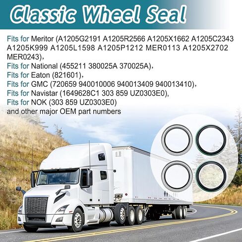 4 قطع سدادة العجلات الكلاسيكية متوافقة مع Freightliner Peterbilt Mack وSemi Trucks، استبدال عمود محرك ختم العجلة لـ SKF 46305 42626 46300، Stemco 373-0143، Timken K154146 in Kuwait