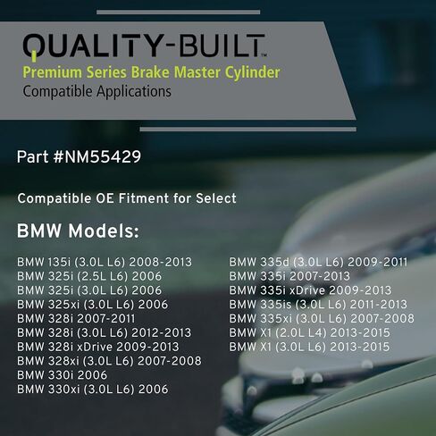 QUALITY-BUILT Premium Brake Master Cylinder NM55429 - Compatible with 2006-2015 BMW (135i,325i,325xi,328i,328i xDrive,328xi,330i,330xi,335d,335i,335i xDrive,335is,335xi,X1) in Kuwait