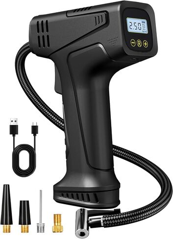 AIRSURE Tire Inflator Air Compressor, Handheld Air Pump for Car Tires with Rechargeable Battery, 150PSI Fast Inflation Cordless Tire Inflator for Car Motorcycle E-bike in Saudi Arabia