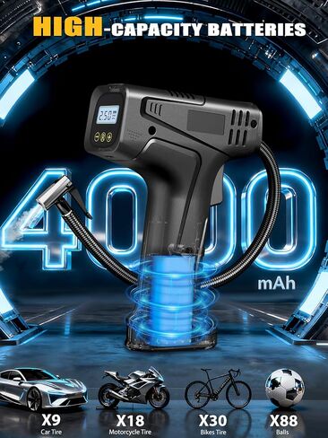 AIRSURE Tire Inflator Air Compressor, Handheld Air Pump for Car Tires with Rechargeable Battery, 150PSI Fast Inflation Cordless Tire Inflator for Car Motorcycle E-bike in Saudi Arabia