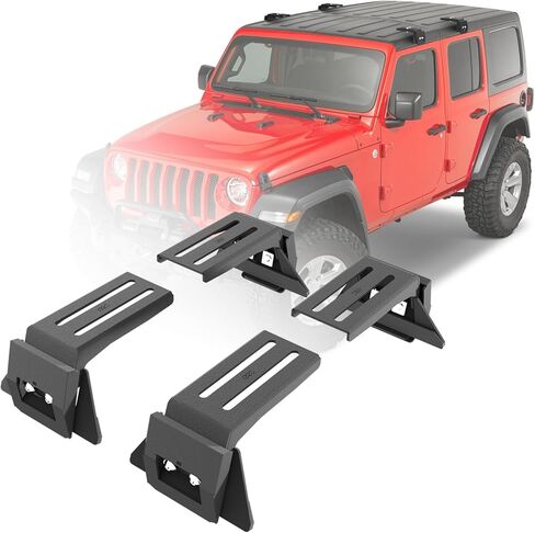 لرفوف السقف JK JL JT XJ 400 LBS قضبان متقاطعة متوافقة مع 2007-2026 Jeep Wrangler JK JKU JL JLU Gladiator JT & 1984-2001 Jeep Cherokee XJ Hardtop، قضبان سقف حامل البضائع المتقاطعة (3 قطع) in Kuwait