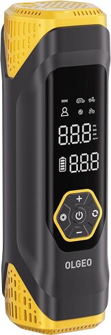 ضاغط هواء محمول منفاخ الإطارات، مضخة هواء لاسلكية 180 رطل لكل بوصة مربعة أسرع 6 مرات، ضاغط هواء مع مقياس الضغط، مضخة إطارات ذكية بنقرة واحدة للسيارة والدراجات النارية والدراجة والكرة (أسود) in Kuwait