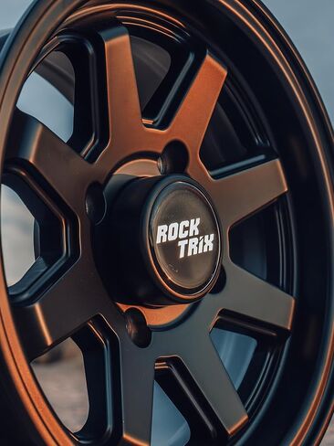 RockTrix RT116 12x7 ATV Wheels 4x110 Matte Black 5+2 Offset, Includes 10x1.25 Nuts, 12 Inch Rims for IRS Compatible with Honda Rancher Rincon, Fits Yamaha Grizzly Kodiak Rhino, Fits Suzuki King Quad in Saudi Arabia