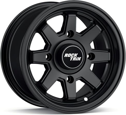 RockTrix RT116 12x7 ATV Wheels 4x110 Matte Black 5+2 Offset, Includes 10x1.25 Nuts, 12 Inch Rims for IRS Compatible with Honda Rancher Rincon, Fits Yamaha Grizzly Kodiak Rhino, Fits Suzuki King Quad in Saudi Arabia