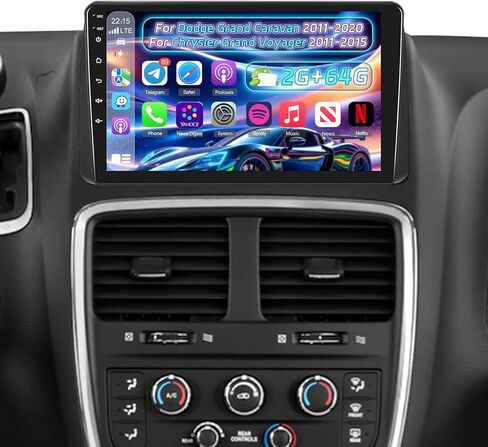 [2+64G] Car Radio for Dodge Grand Caravan 2011-2020 and for Chrysler Grand Voyager 2011-2015 - Wireless Apple Carplay and Android Auto - 9 Inch Touchscreen Stereo with WiFi/GPS + AHD Backup Camera in Saudi Arabia