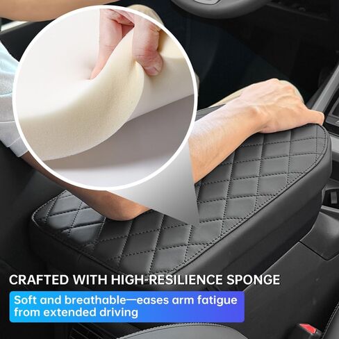 1P لسيارة Toyota RAV4 2019-2026 غطاء وحدة التحكم المركزية للسيارة وسادة مسند الذراع مقاومة للاهتراء من جلد البولي يوريثان مقاوم للماء ومقاوم للبقع 5 سم إسفنجة عالية المرونة تخفف من تعب الذراع تتوافق مع النمط الأصلي للمركبة in Kuwait