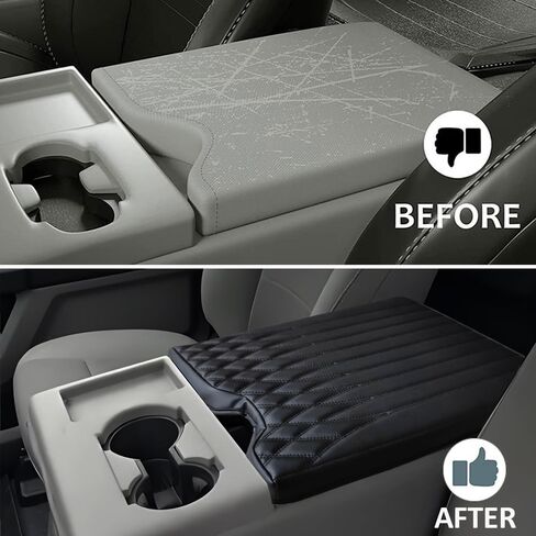 Center Console armrest Cover Compatible with Ford F150 2015-2024 and F250 F350 F450 2017-2024 Leather arm Rest lid Middle Console armrest Cover Accessories(for 40/20/40 Jump Seat Console) in Saudi Arabia