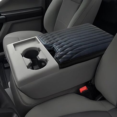 Center Console armrest Cover Compatible with Ford F150 2015-2024 and F250 F350 F450 2017-2024 Leather arm Rest lid Middle Console armrest Cover Accessories(for 40/20/40 Jump Seat Console) in Saudi Arabia