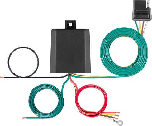 CURT 56496 Weather-Resistant Powered 3-to-2-Wire Splice-in Trailer Tail Light Converter, 4-Pin Wiring Harness , Black in Saudi Arabia