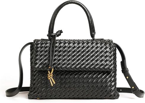 Woven Crossbody Bag for Women, Top Handle Satchel Purse Shoulder Handbag, Woven Handbag in Saudi Arabia