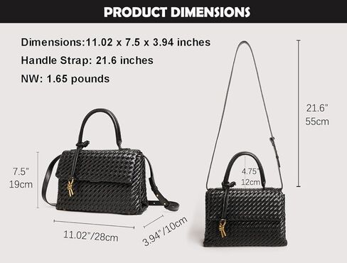 Woven Crossbody Bag for Women, Top Handle Satchel Purse Shoulder Handbag, Woven Handbag in Saudi Arabia