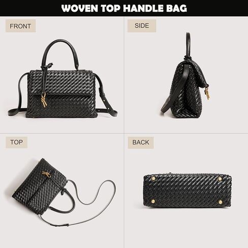 Woven Crossbody Bag for Women, Top Handle Satchel Purse Shoulder Handbag, Woven Handbag in Saudi Arabia