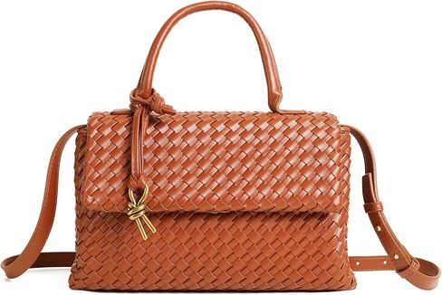 Woven Crossbody Bag for Women, Top Handle Satchel Purse Shoulder Handbag, Woven Handbag in Saudi Arabia