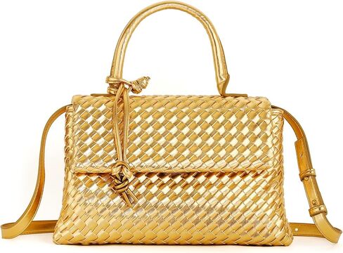 Woven Crossbody Bag for Women, Top Handle Satchel Purse Shoulder Handbag, Woven Handbag in Saudi Arabia