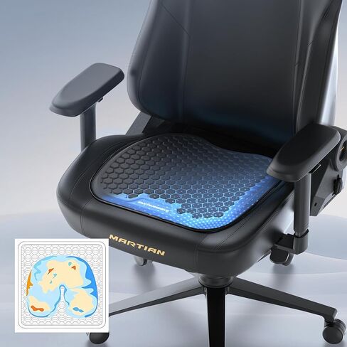وسادة كرسي ألعاب مكتب DXRacer وسادة مقعد جل للجلوس لفترة طويلة، وسائد جل تبريد السيارة لتخفيف الضغط للقيادة الطويلة (أسود) in Kuwait