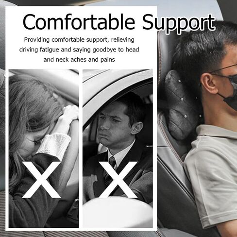 Car Headrest Pillow with Rhinestone Design,Soft & Skin-Friendly Car Neck Pillow for Comfortable Head & Neck Support,Universal Ergonomic Necks Pillows for Cars Interior Accessories in Saudi Arabia