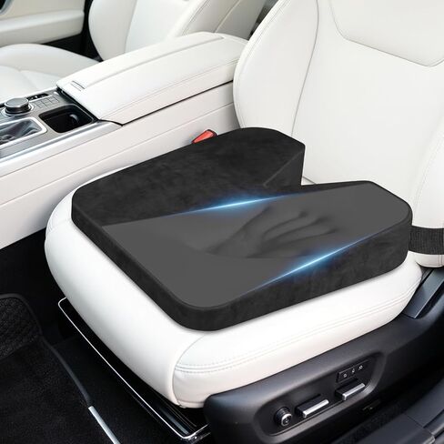 وسادة مقعد السيارة للقيادة، وسادة سيارة من الإسفنج الذكي لتخفيف آلام أسفل الظهر وعرق النسا، مقعد السيارة والمكتب والسفر للسائق أثناء الجلوس لفترة طويلة، راحة غير قابلة للانزلاق (أسود) in Kuwait