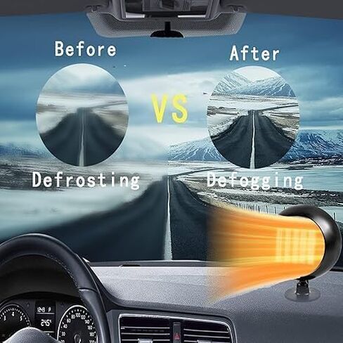 سخان 12 فولت للسيارة، 150 وات، مروحة تبريد سريعة التسخين، مزيل الضباب ومزيل الصقيع، دوران 360 درجة، سخان سيارة محمول يمكن توصيله بولاعة السجائر، حرارة هواء صغيرة 250006 in Kuwait
