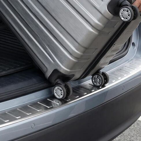 واقي ممتص الصدمات الخلفي من الفولاذ المقاوم للصدأ يناسب 2021-2026 Jeep Grand Cherokee L، ملحقات غطاء واقي عتبة الباب الخارجي، فضي قطعة واحدة، 2022 2023 2024 2025 in Kuwait