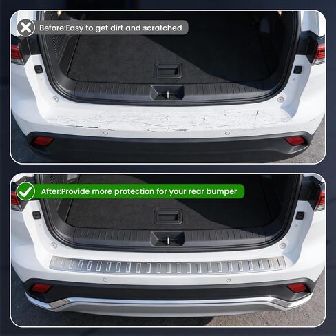 واقي ممتص الصدمات الخلفي من الفولاذ المقاوم للصدأ يناسب 2021-2026 Jeep Grand Cherokee L، ملحقات غطاء واقي عتبة الباب الخارجي، فضي قطعة واحدة، 2022 2023 2024 2025 in Kuwait