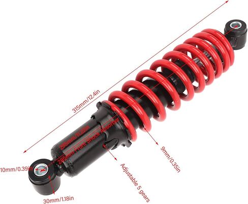 285mm 5-Level Adjustable Shock Absorber, Universal Dirt Bike ATV Suspension, Heavy-Duty Motorcycle Damping System in Saudi Arabia