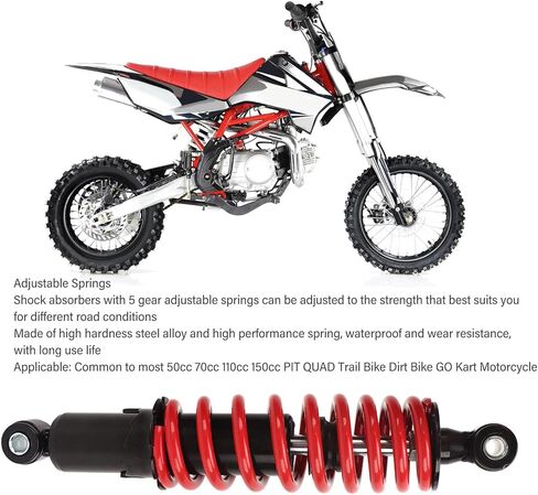 285mm 5-Level Adjustable Shock Absorber, Universal Dirt Bike ATV Suspension, Heavy-Duty Motorcycle Damping System in Saudi Arabia