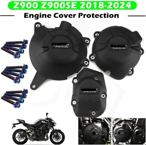 يغطي جزء توقيت المحرك الحماية من السقوط لـ Kawasaki Z900 Z900SE 2017-2023 2024 أغطية أجزاء المحرك المساعدة للدراجة النارية مجموعات الحماية من السقوط أغطية الجزء الثابت للمحرك (اللون: أ) in Saudi Arabia
