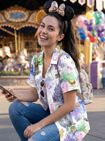 Magical Shirt for Women: Best Day Ever Shirts Funny Castles Graphic Tee Family Vacation Holiday Button Up Tops in Saudi Arabia
