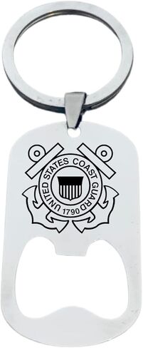 US Coast Guard Keychain, Stainless Steel Bottle Opener Coast Guard Gift, Inspirational USCG Key Rings Gift for Husband, Wife, Son, Daughter, Graduation in Saudi Arabia