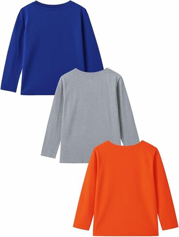 Boys' 3-Piece Long Sleeve T-Shirt Cotton Cartoon Printing Casual Crewneck Tee for Toddler Little Kids Sizes 2-7Y in Saudi Arabia
